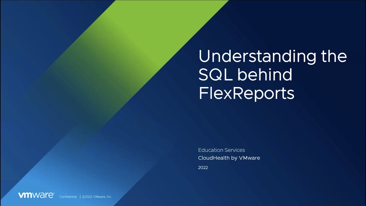 Understanding SQL Behind FlexReports - VMware Aria Cost powered by CloudHealth