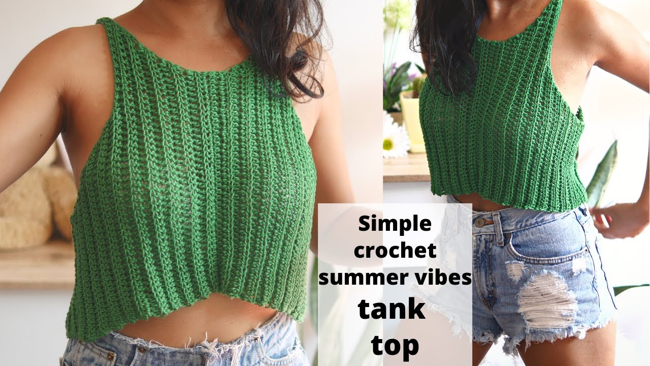 Simple crochet summer vibes tank top free pattern