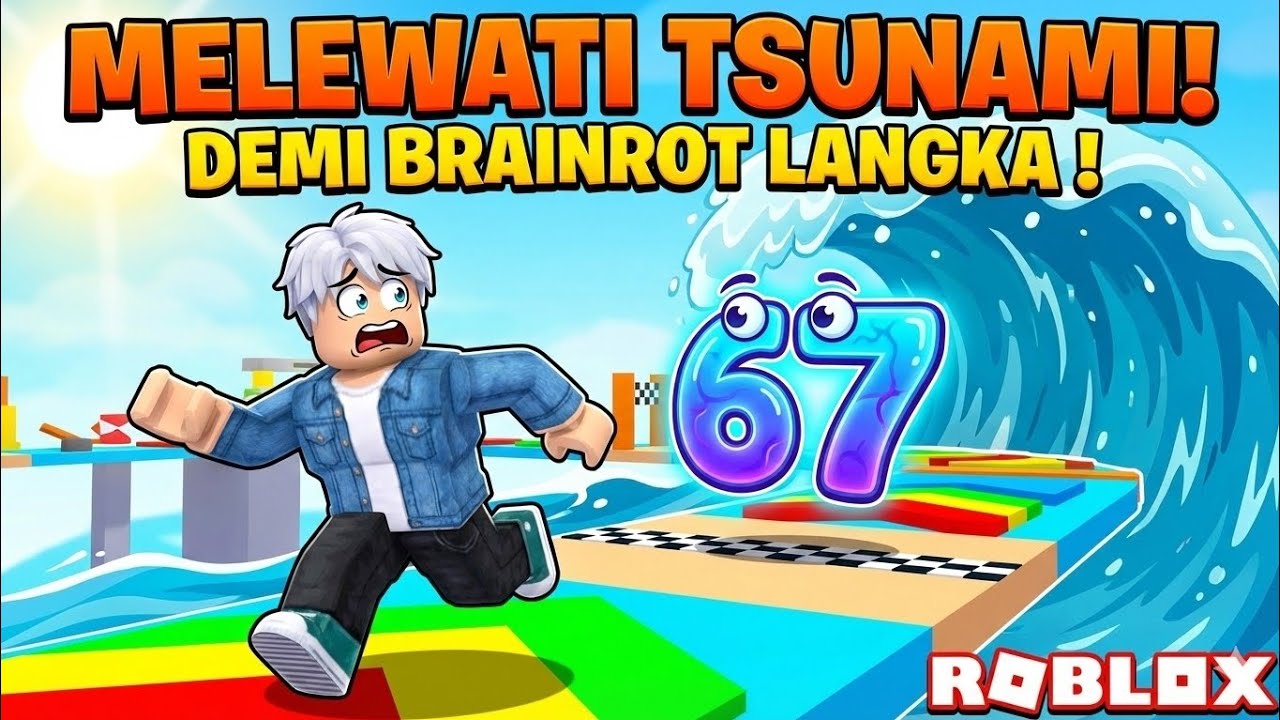 DIKEJAR TSUNAMI RAKSASA! 🌊 Demi Dapetin Brainrot '67' Langka di Roblox!