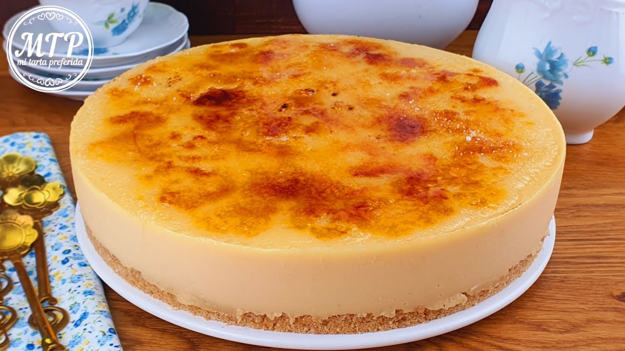 TARTA DE CREMA CATALANA | Postre sin horno | Mi tarta preferida