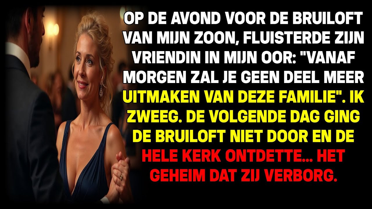 Avond voor de bruiloft van mijn zoon zei mijn schoondochter: ‘Morgen hoor je niet meer bij ons.’
