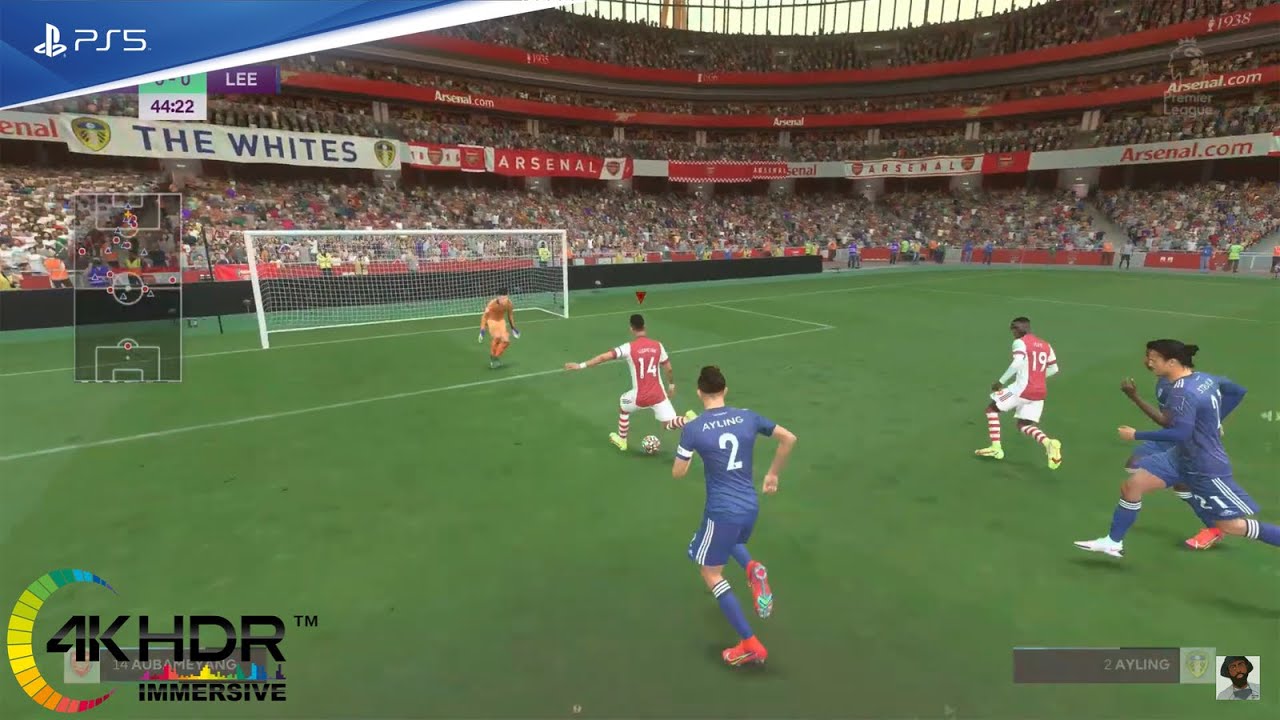 Arsenal vs Leeds United FIFA 22 Pro Camera View! 4K Ultra Graphics! PS5 Gameplay