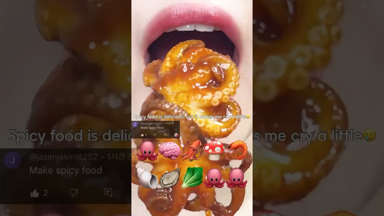 asmr SPICY EMOJI FOOD eating sounds(sped up)