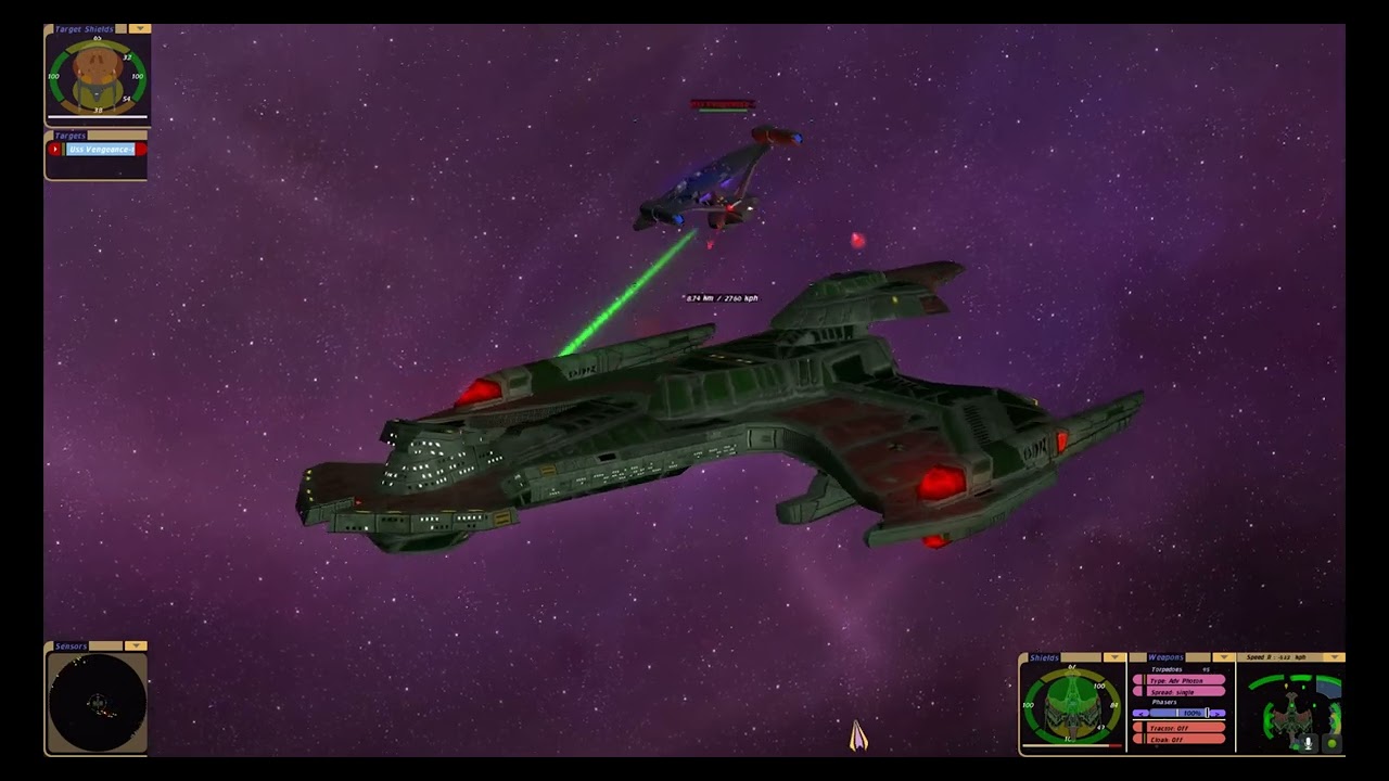 Star Trek Bridge Commander | Klingon Neghvar vs. U.S.S. Vengeance