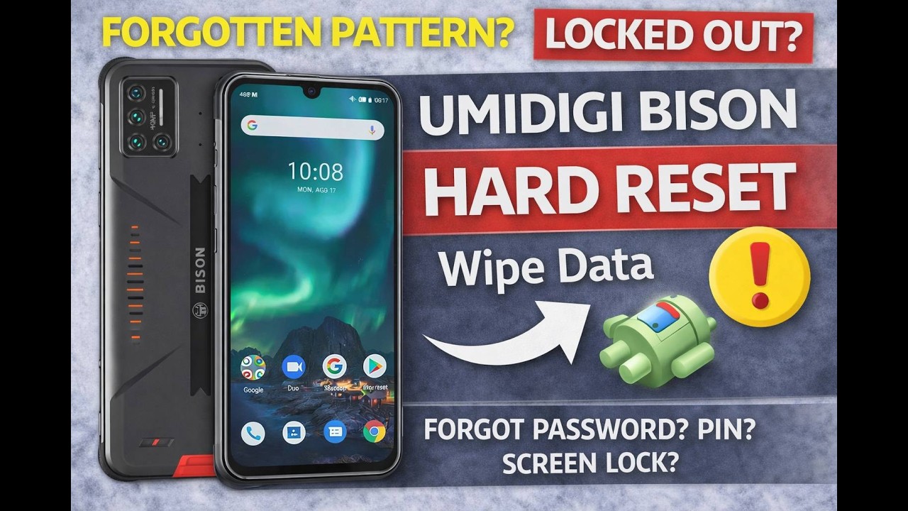 How to Hard Reset UMIDIGI BISON Wipe Data Factory Reset Remove Pattern, PIN, Password