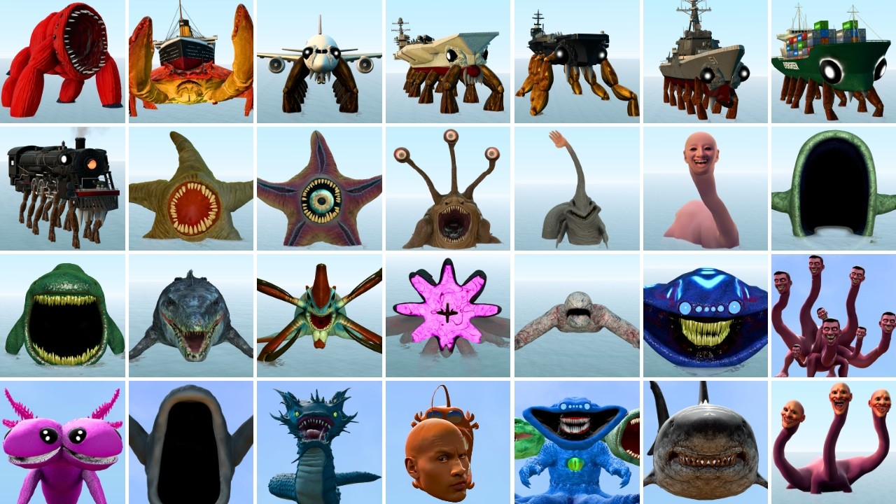 Who Is The Strongest Between All New Sea Monster Creatures In Garry's Mod ?