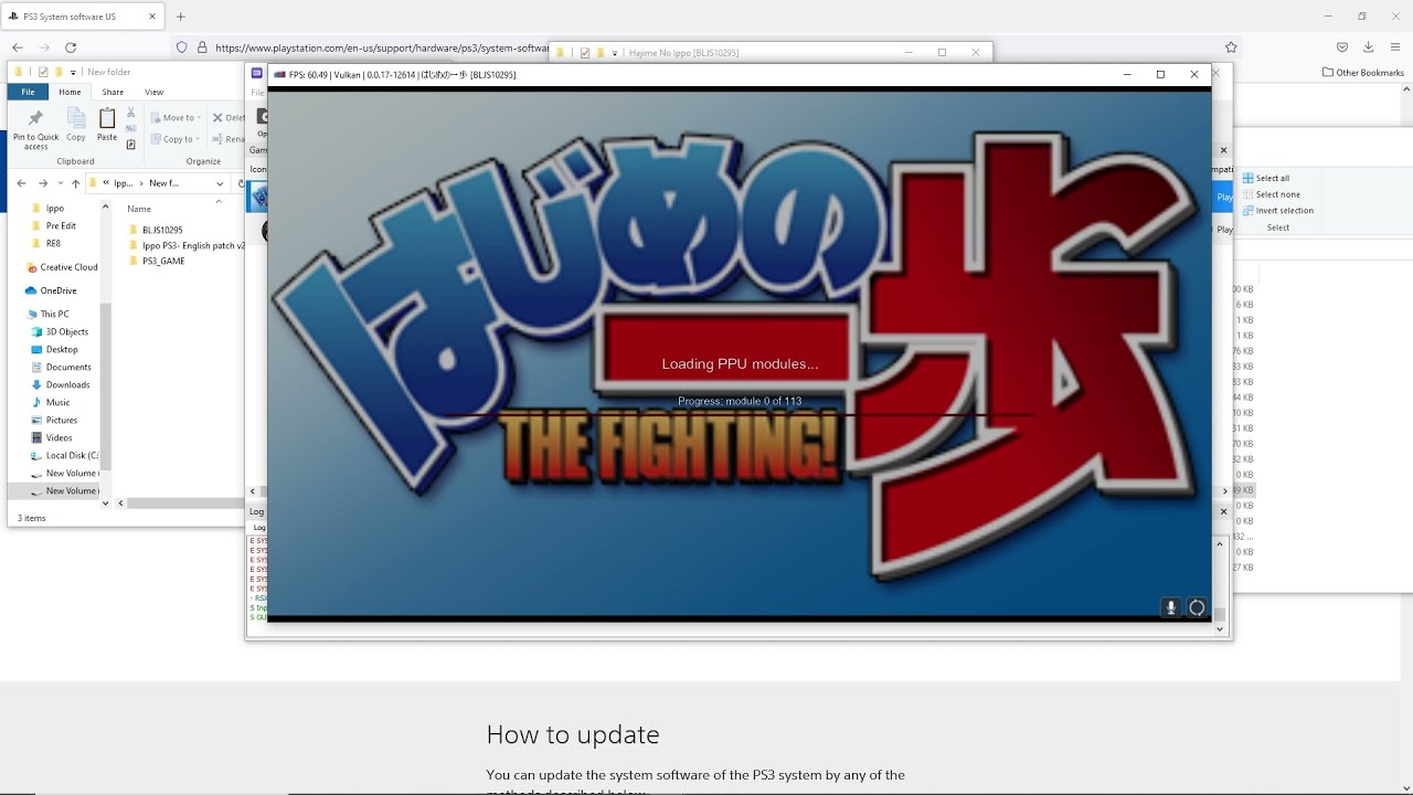 [РУКОВОДСТВО ПО ЭМУЛЯТОРУ PS3] Как играть в Hajime no Ippo (PS3) (английский патч)