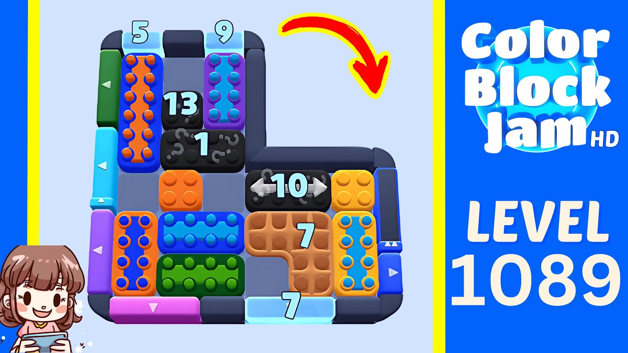 Color Block Jam Level 1089 Solution Walkthrough