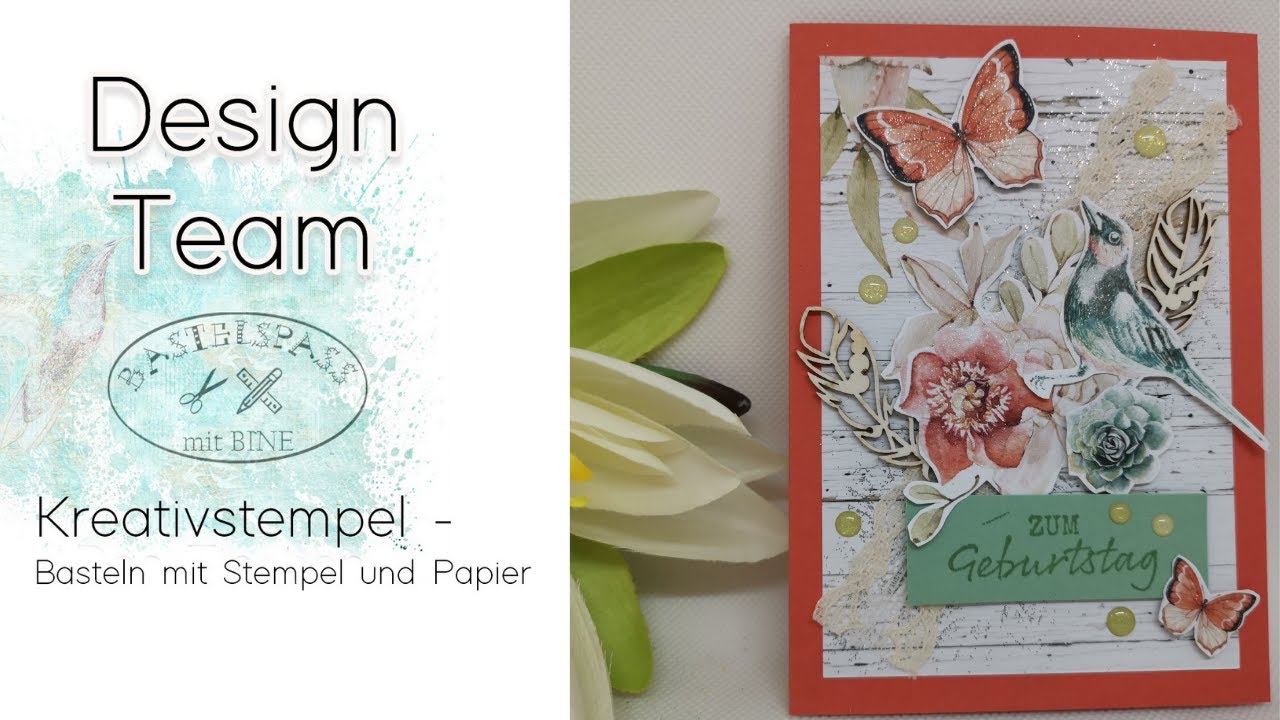 Tutorial Glückwunschkarte im Mixed Media Style #BastelspaßmitBine DT  Beitrag September 20