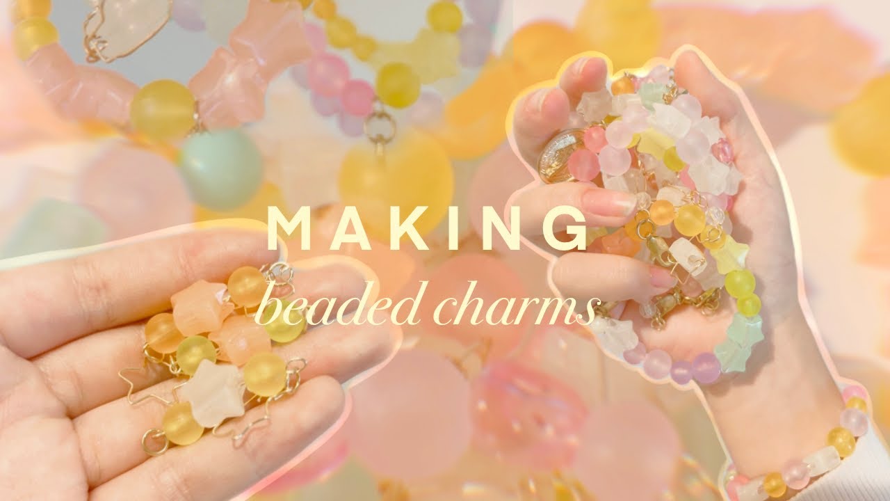 ✨ making beaded charms! ✨ 🍊 🍉 cute & aesthetic