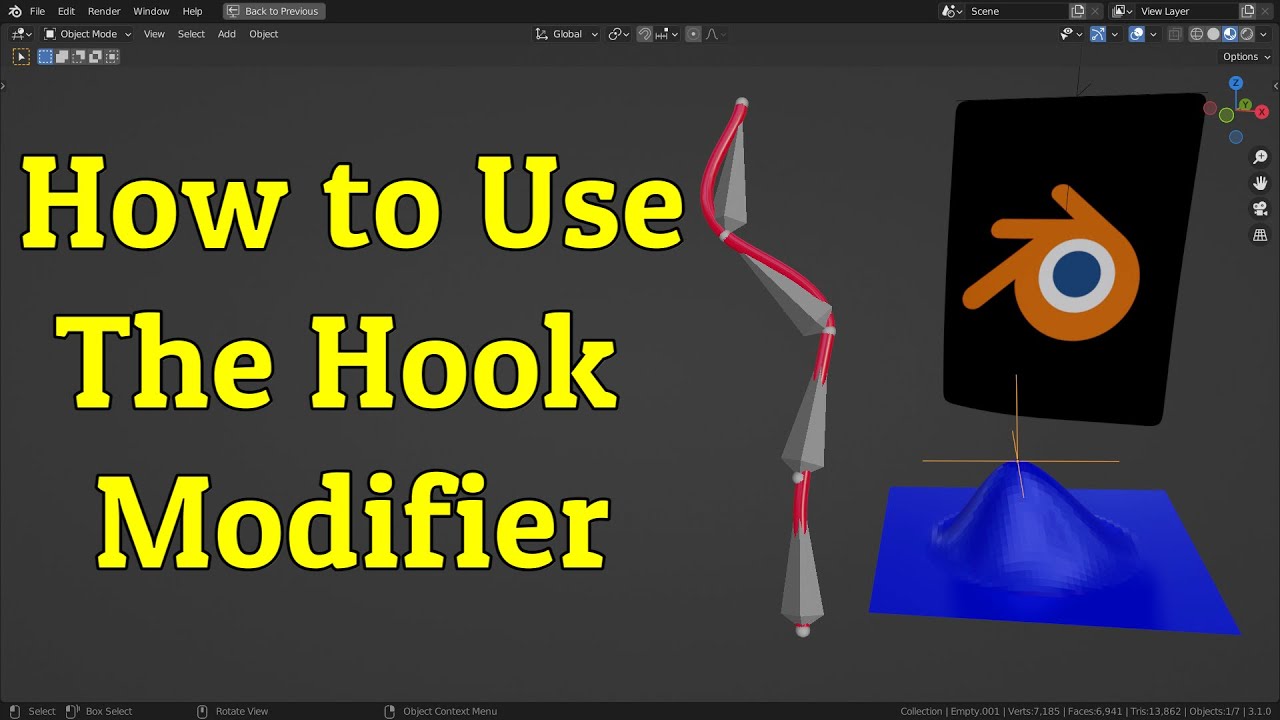 Как использовать модификатор «крюк» | Урок по Blender 3.1