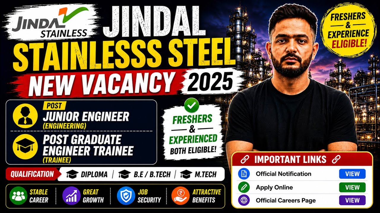 JINDAL RECRUITMENT 2026 | FRESHERS | JINDAL JOBS VACANCY 2026 | JINDAL JOBS 2026 | JOB VACANCY 2026