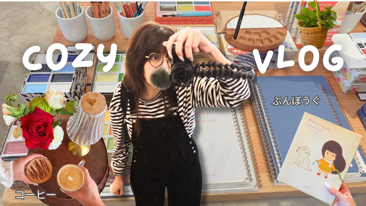 spend a cozy day out with me ♡🌿visiting cute cafes, stationary shops & plushie making | vlog