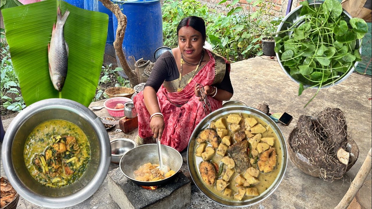 1 kg রুই মাছ দিয়ে বানিয়ে নিলাম মেটে আলুর তরকারি এবং থানকুনি পাতার সুপ্ত ||ruhu fish curry recipe.
