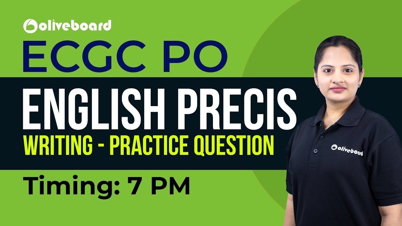 ECGC PO | ENGLISH PRECIS Writing - Practice Question | Harshita Ma'am