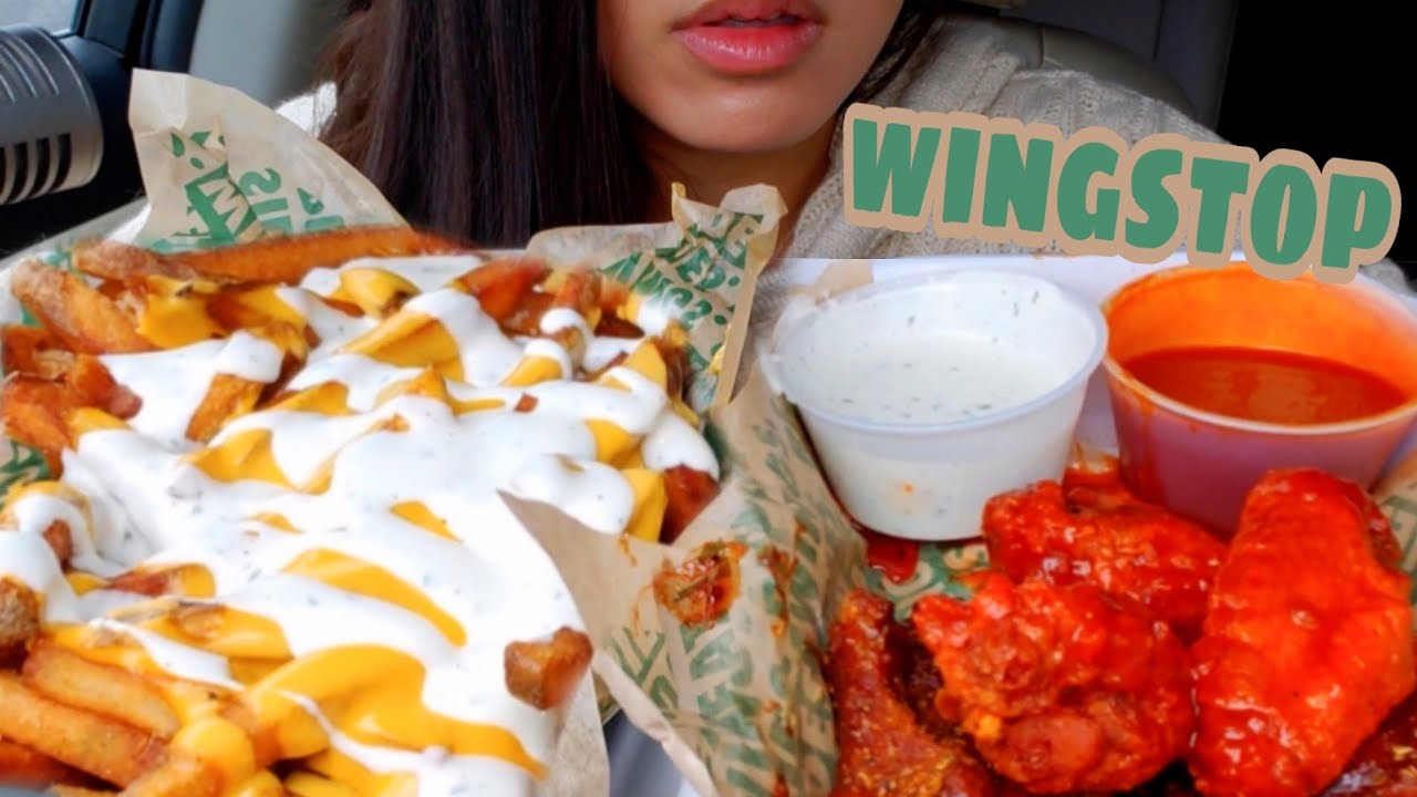 ASMR WINGSTOP CAR MUKBANG CHICKEN WINGS VOODOO FRIES Ranch REAL EATING SOUNDS 먹방 Twilight