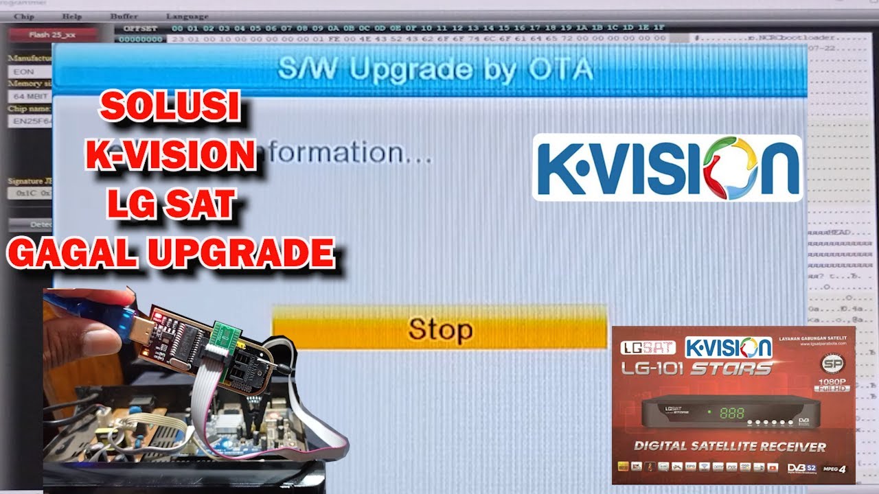 Solusi k vision lg sat gagal upgrade bay ota // cara flash receiver k vision