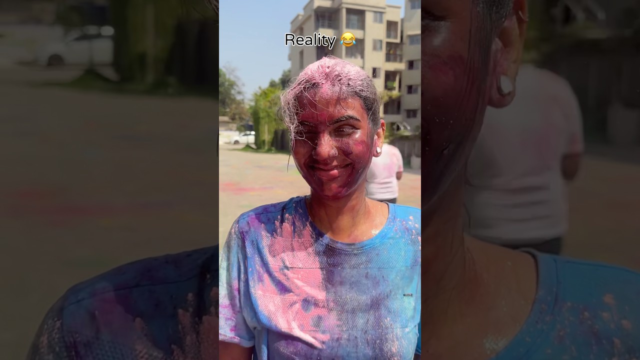Holi expectations v/s reality 😹 #holi #shrihitt