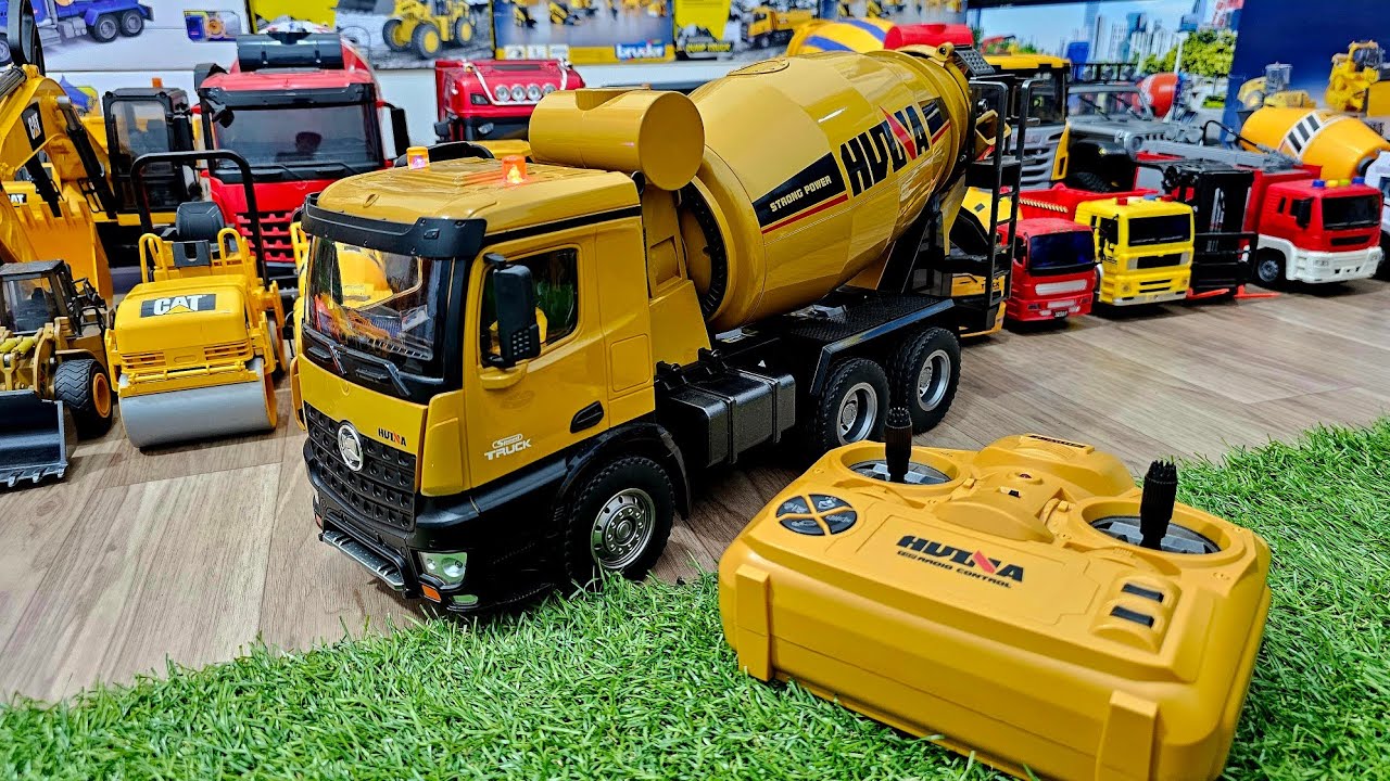 Rc truk molen ngecor kacang 🤣 huina 1574 1:14 dump truck excavator trailer mixer truck rc jeep