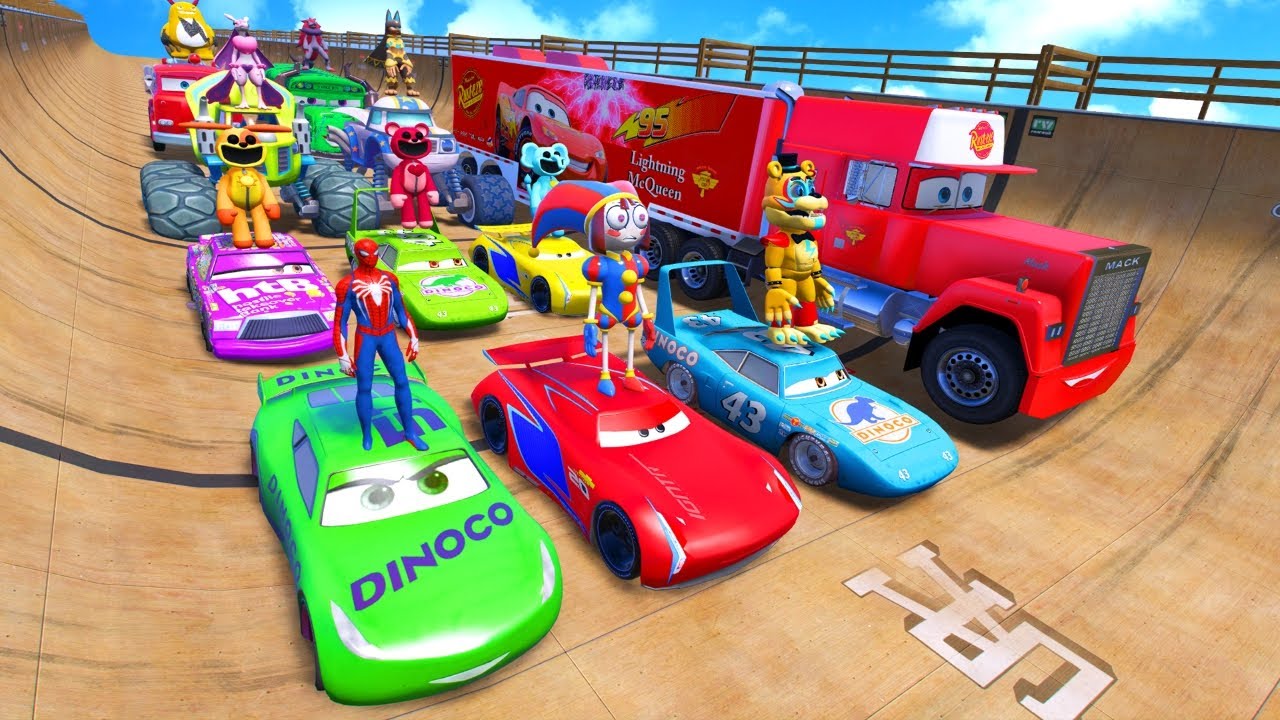 GTA V SPIDER-MAN 2, FIVE NIGHTS AT FREDDY'S, POPPY PLAYTIME CHAPTER 3 Join in Epic New Stunt Racing