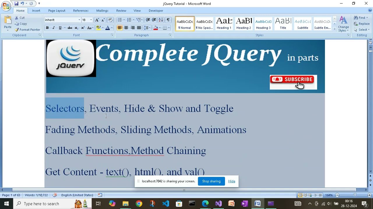 Complete Jquery course - Introduction part