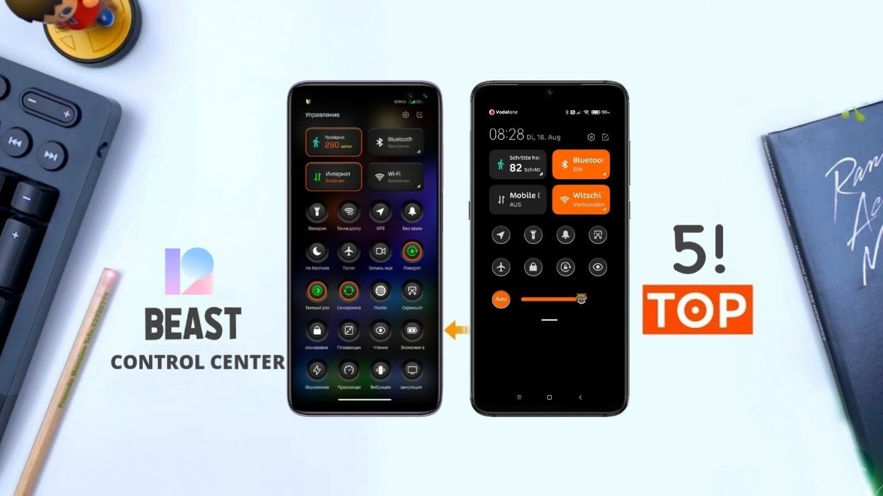 MIUI 12 top 5 control center | miui 12 best control center theme