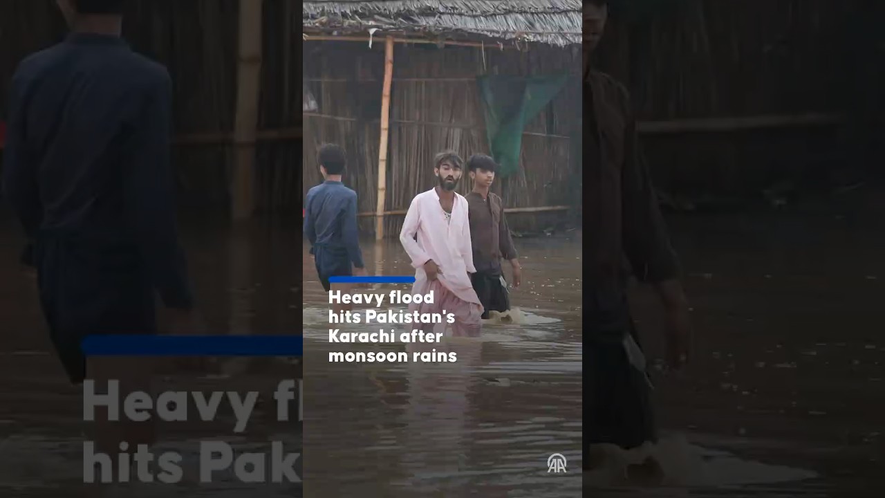 Heavy monsoon rains flooded the streets in Karachi, Pakistan