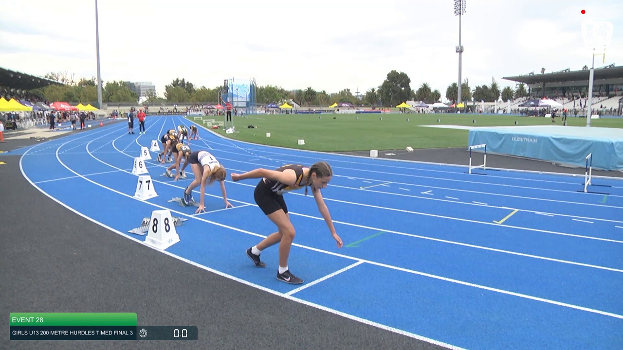 Girls U13 200m Hurdles TF 3: 2021 Commonwealth Bank State Track and Field Championships // LAVicTV