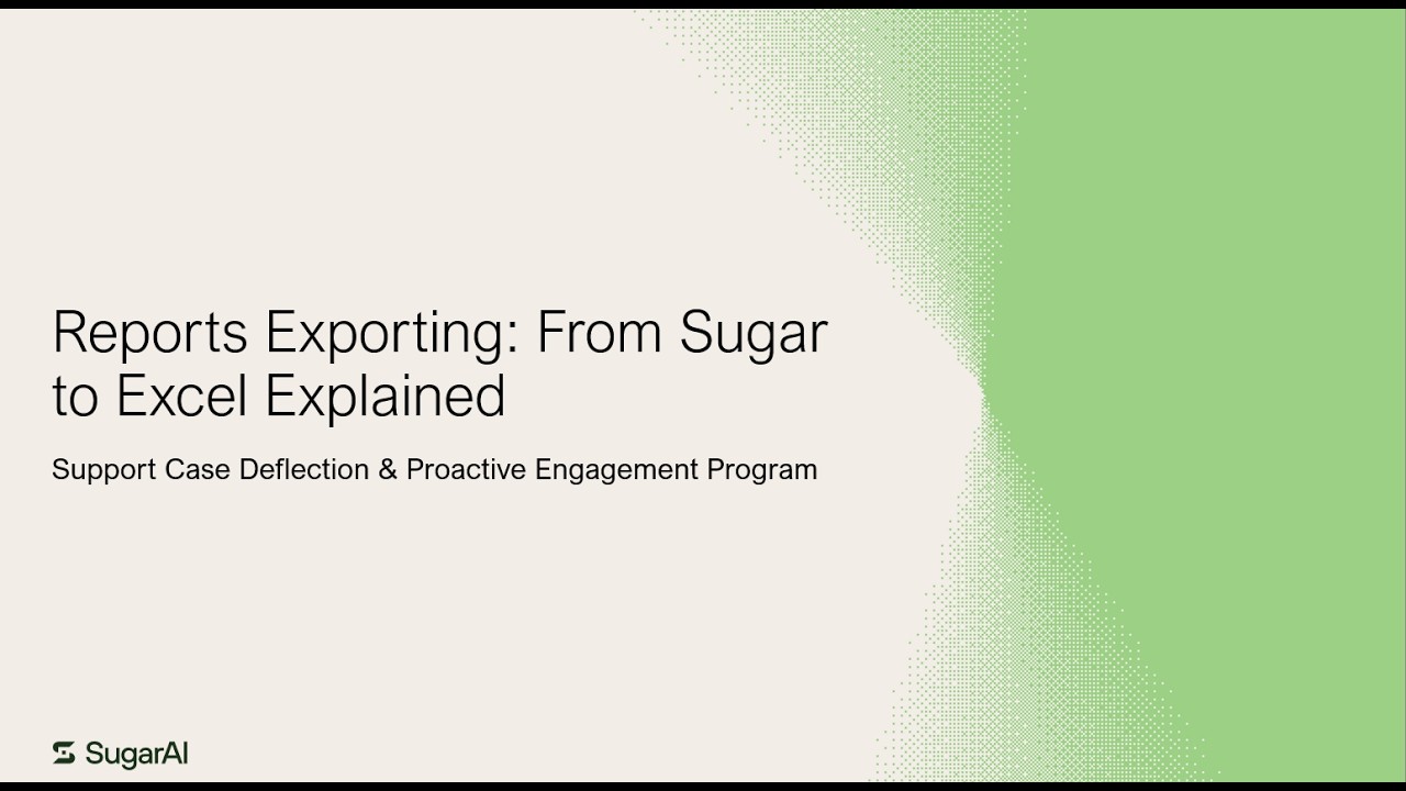 Reports Exporting: From Sugar to Excel Explained