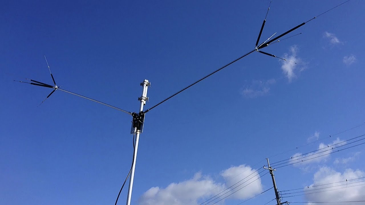 ダイアモンド HFV-５ 短縮 V 型ダイポールアンテナ(7～50MHz ５バンド)  を、適当に設置してみた！