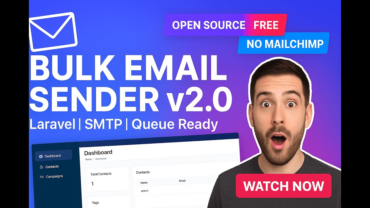 Bulk Email Sender v2.0.0 || Laravel || SMTP || Open Source || Email Marketing