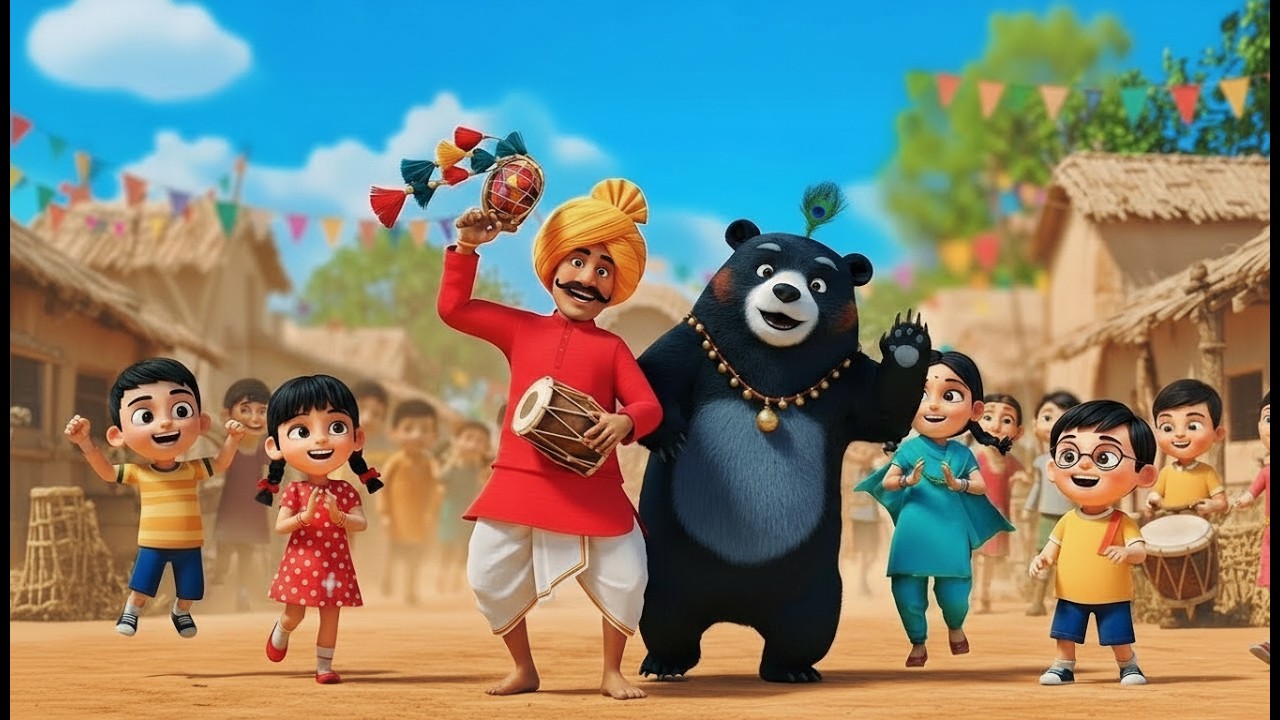 Kalu Madari Aaya  | कालू मदारी आया | Dancing Bhallu Madari Show | Kids Cartoon Nursery Rhyme