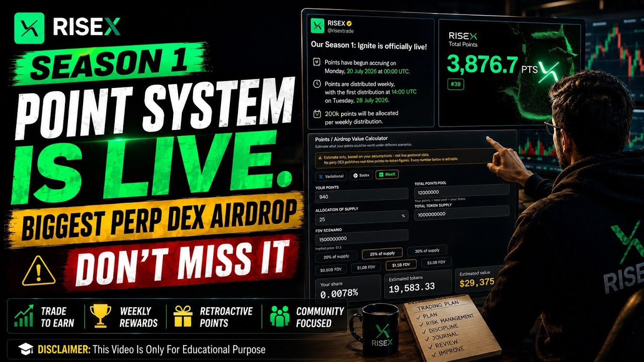 Risex Airdrop Complete Guide | RiseX Season 1 Airdrop | Next Hyperliquid | XYZ Crypto 