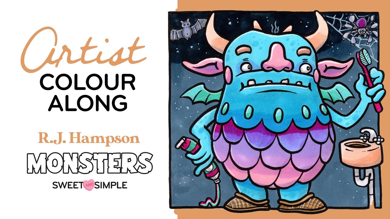 🎃 Monsters - 'Dental Hygiene' Colour Along Halloween Special 🎃