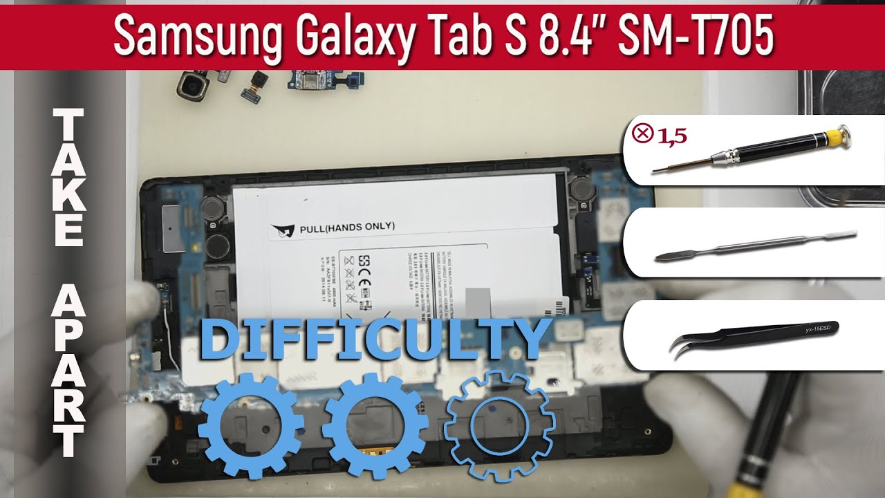 Как разобрать 📱 Samsung Galaxy Tab S 8 4'' SM-T705 Разборка и ремонт