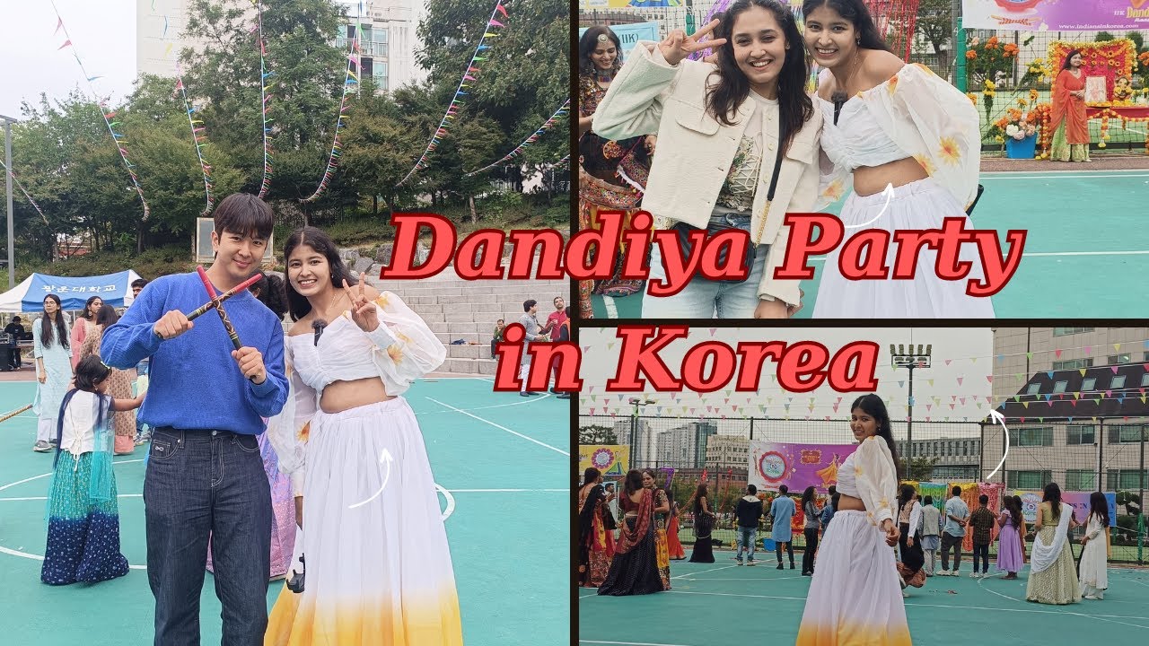 Dandiya Party Celebration 🎉in Korea🇰🇷I Met famous youTuber I hina sheikh vlog I