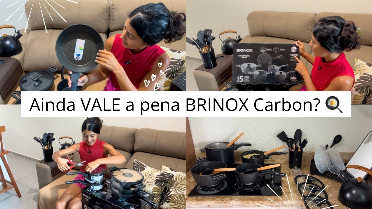 TESTANDO PANELAS INDUÇÃO BRINOX CERAMIC LIFE CARBON + CURA  DAS MINHAS PANELAS  - Vlog Domingão 🏡✨