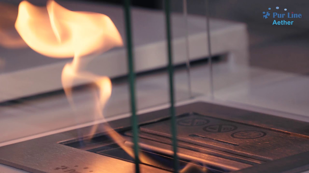 Aether - chimenea de bioetanol integrada en mesa  - Marca Purline