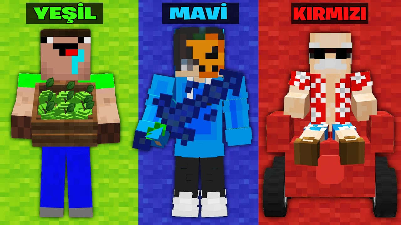 24 SAAT TEK RENK CHALLANGE! - Minecraft
