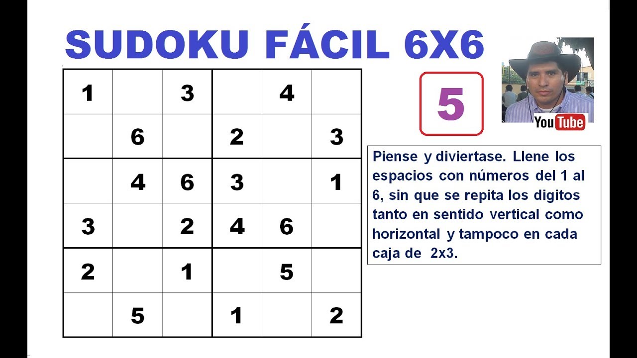 (5) Cómo resolver un SUDOKU de 6x6. NIVEL FÁCIL.