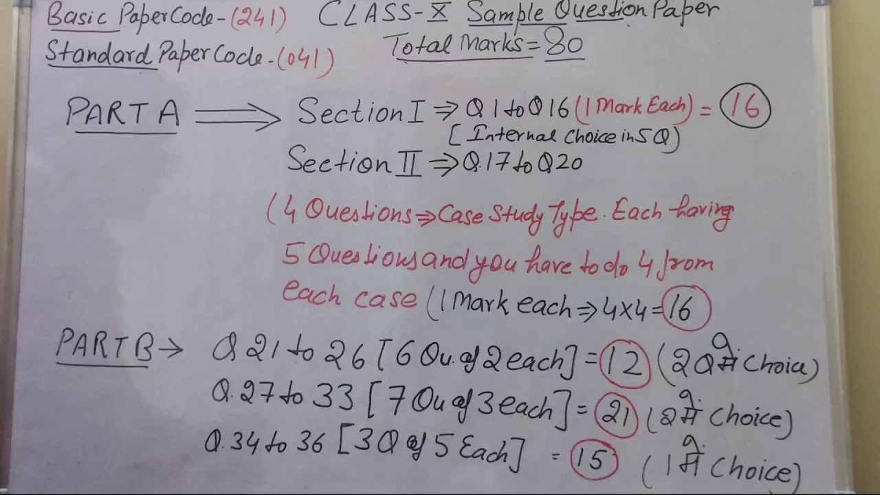 CBSE Class 10 Maths Sample Paper 2021 Released 📝| Paper Pattern Changed | Detailed Information