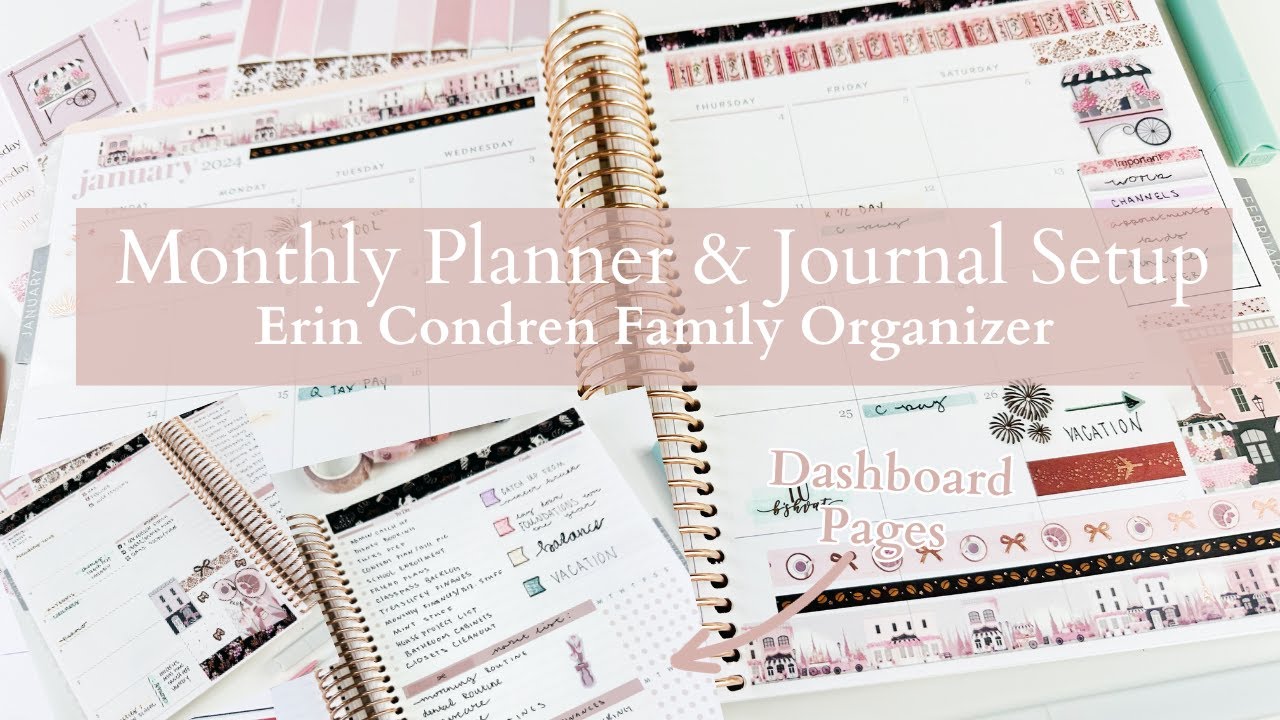 Monthly Planning Routine | Erin Condren Family Organizer - My 2024 Main Monthly Planner & Journal