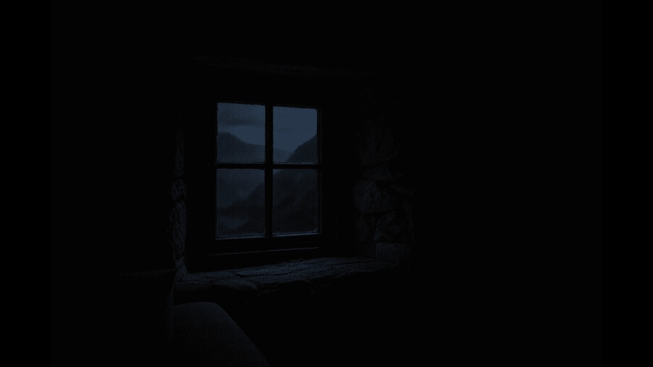 Rainy Mountain Night Window 🌙 Relaxing Rain Sounds for Sleep (3 hours)