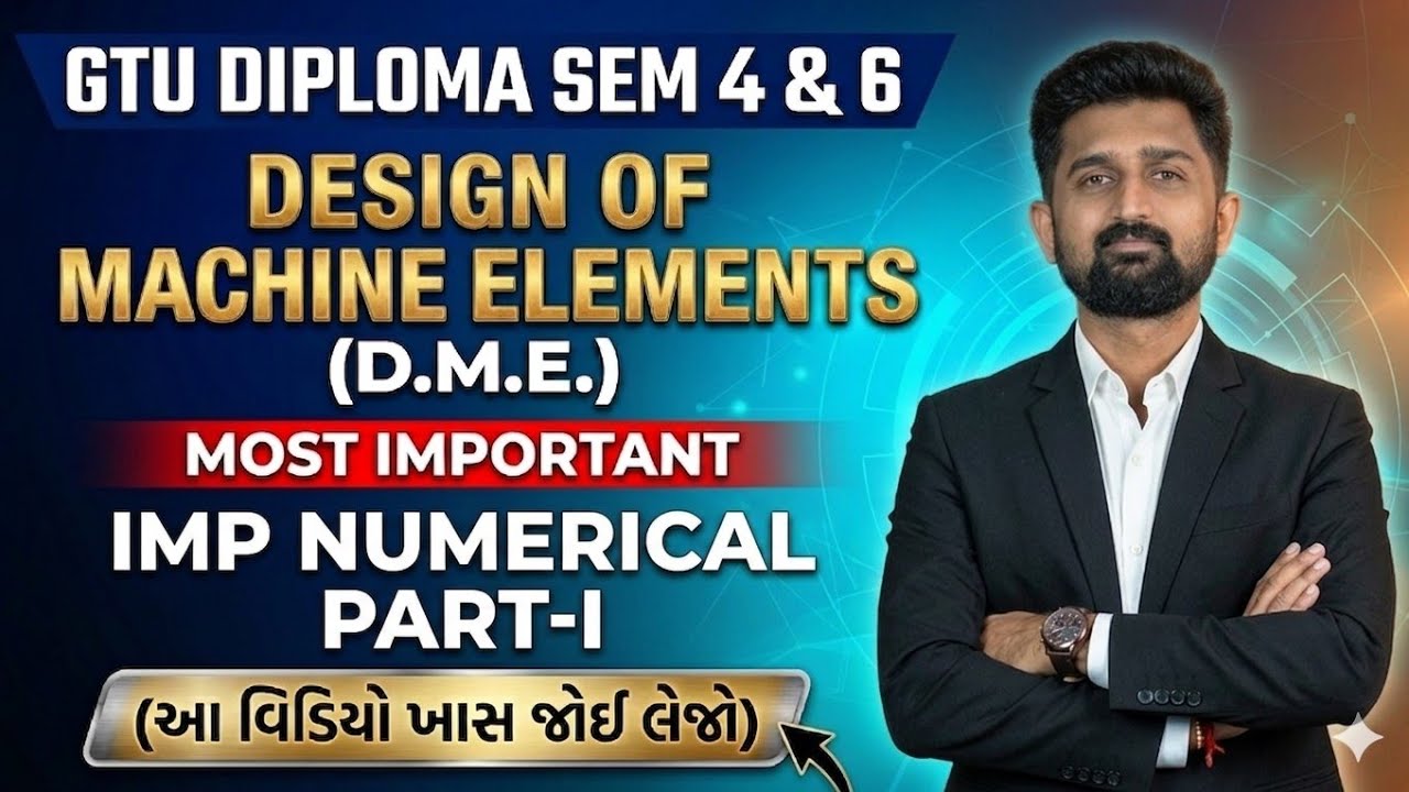 DESIGN OF MACHINE ELEMENTS MOST IMP NUMERICALS PART-I | DIPLOMA SEM 4&6 MECHANICAL ENGINEERING IMP 