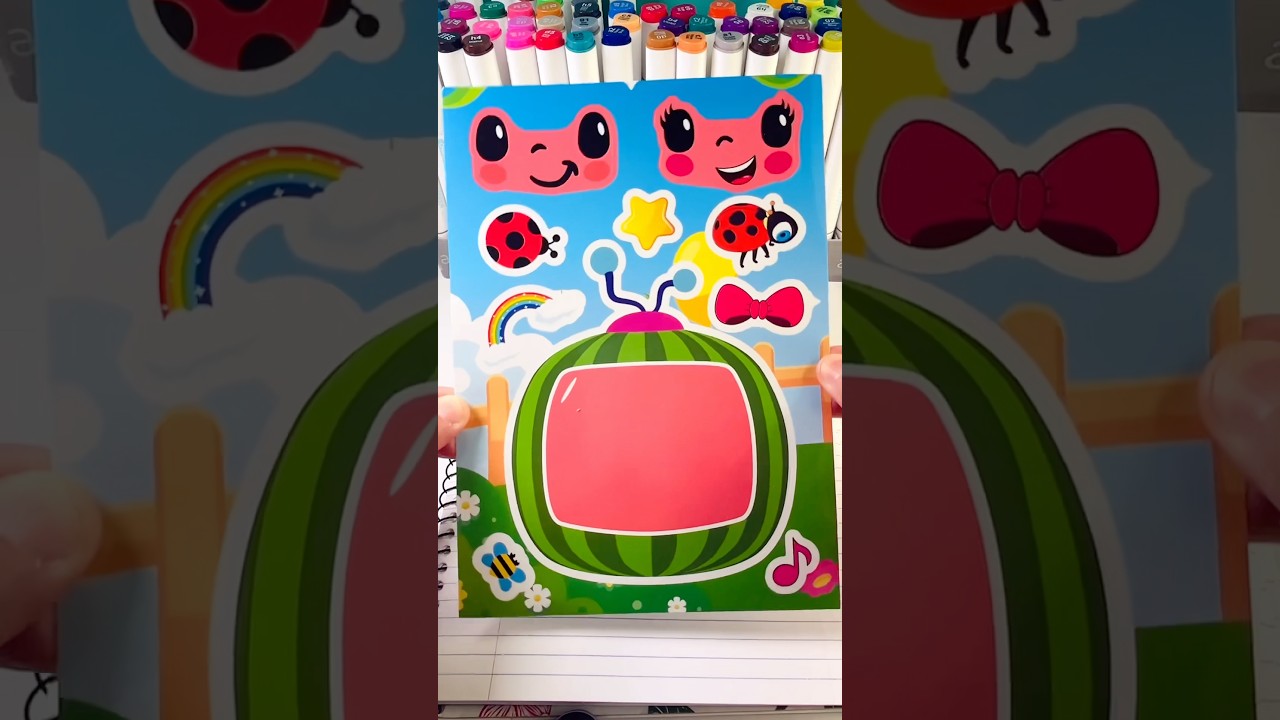 COCOMELON! DIY Make a Face Stickers 🍉