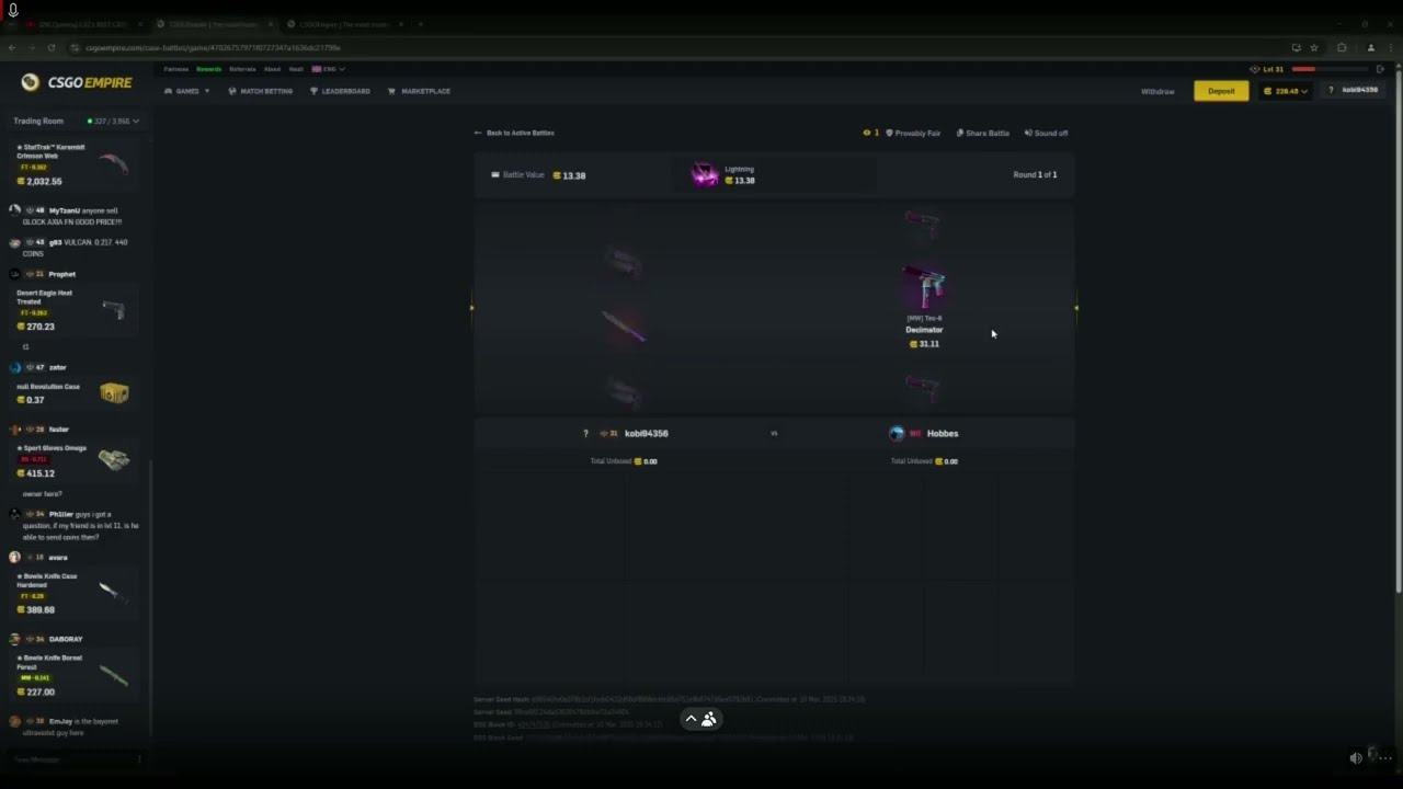 From 100C to 500C in 1MIN *ROAD TO 5K COINS* | CSGOEMPIRE