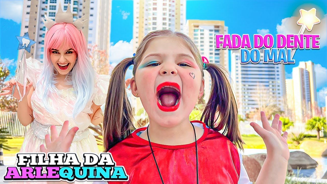 A FADA DO DENTE DO MAL ARRANCOU OS DENTINHOS DE LEITE DA FILHA DA ARLEQUINA !!! MINI VILÕES