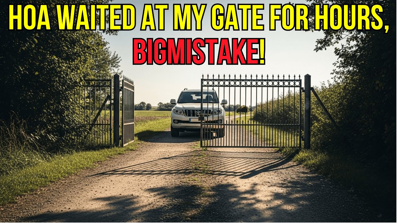 HOA patrol waited 4 hours at my gate, demanding a talk—then my Marine buddies arrived and ended