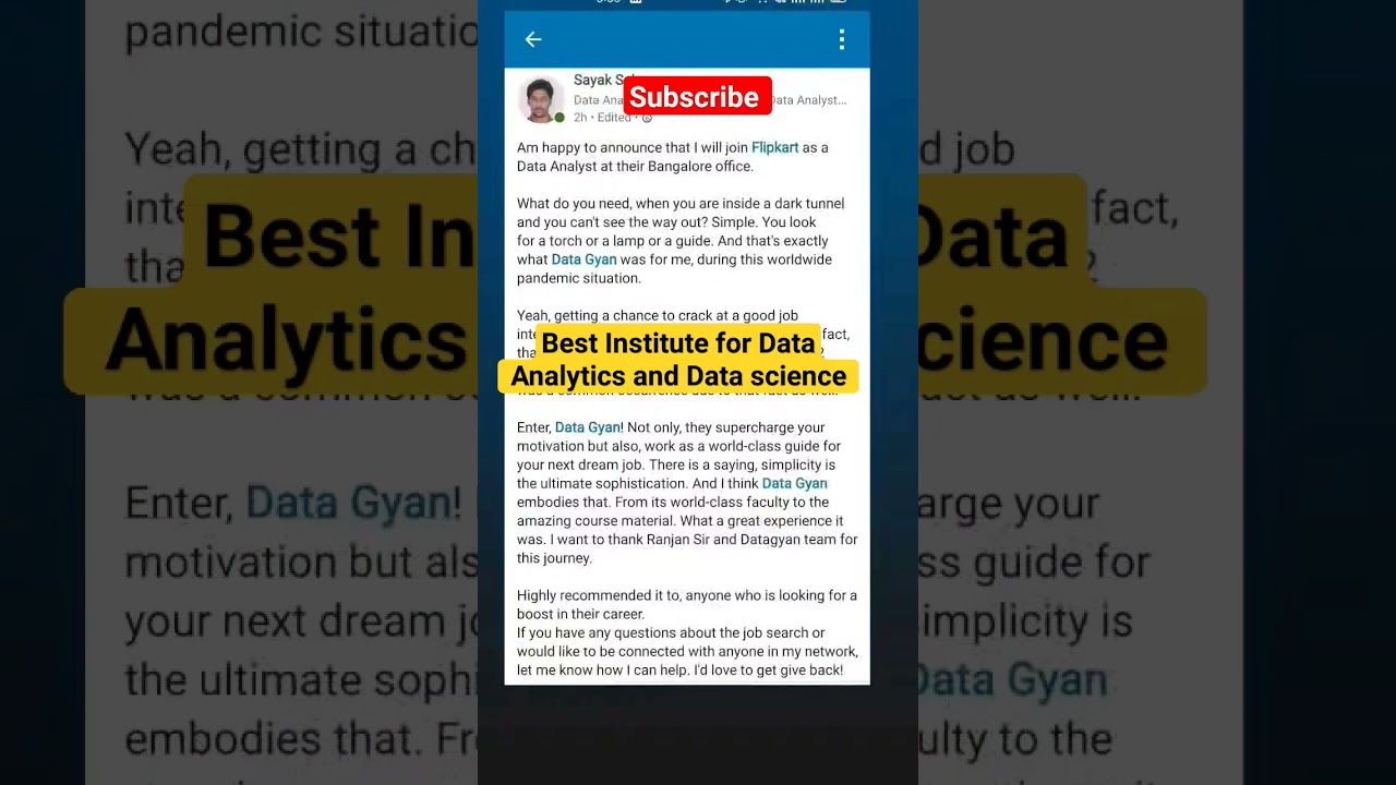 Best Institute for Data Analytics and Data science for Beginners | DataGyan| Ranjan sir