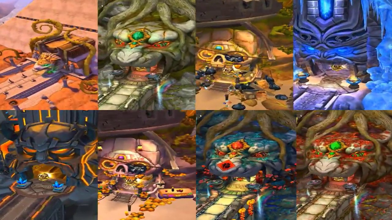 Temple Run 2 ALL 8 MAPS -  Earth Day Vs Volcano Island Vs Jungle Fall Vs Spirits Cove Vs JUNGLE FALL